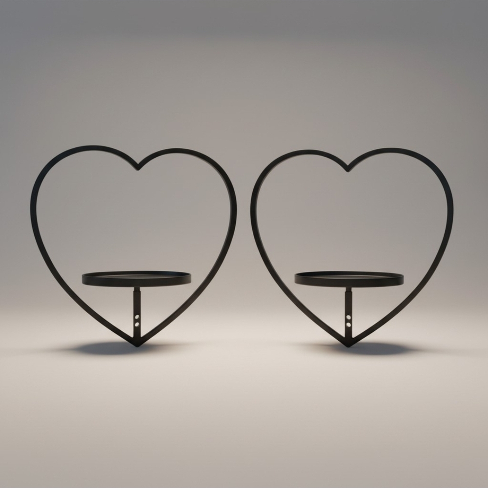 Source Unknown Black Heart Wall Shelves